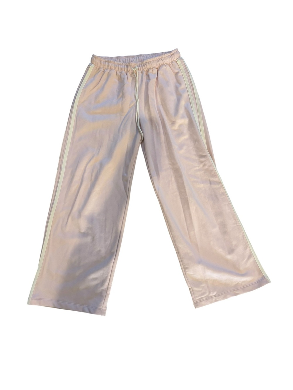 Universal Thread Wide-Leg Sweat Pants in Light Pink with Stripes Women Size S